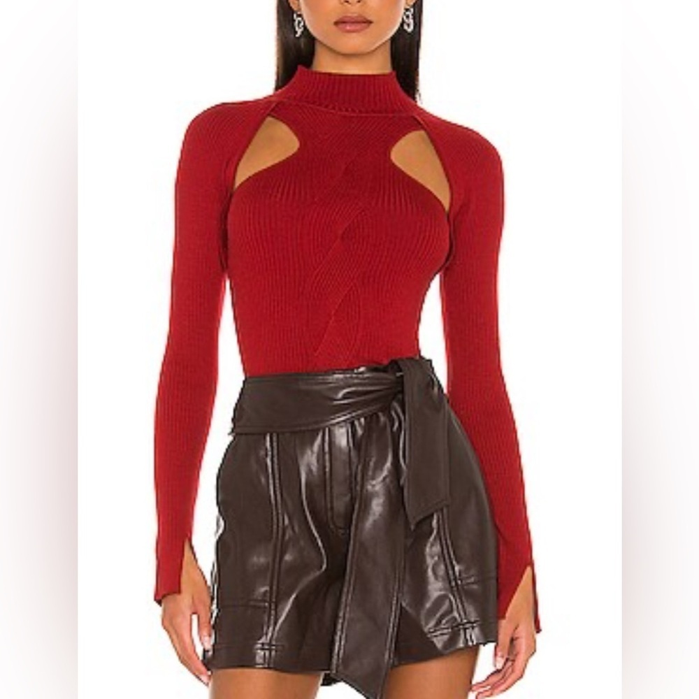 Jonathan Simkhai Keegan Rib Knit Cutout Top Medium